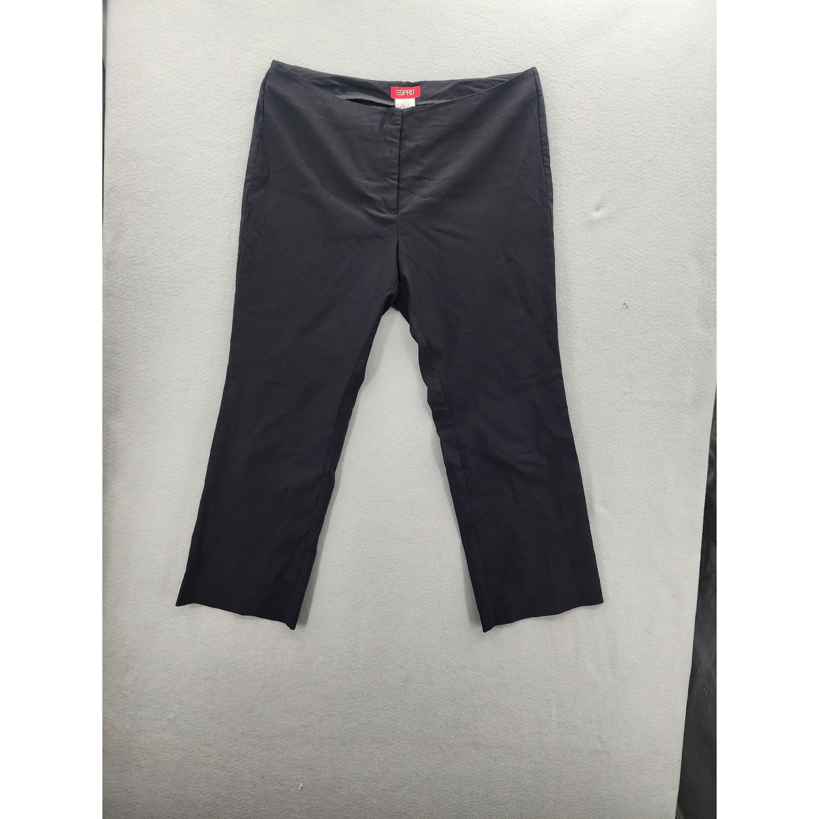 Esprit Black Cropped Pants Womens 13/14 Stretch Rayon Blend 90's Office Trousers